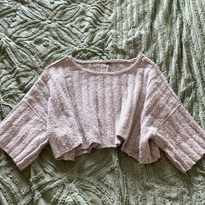 Free People Cropped Oversized Sweater